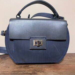 Blue Leather Handbag.  NWOT